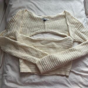 American Eagle Outfitters Cream Knit Sweater